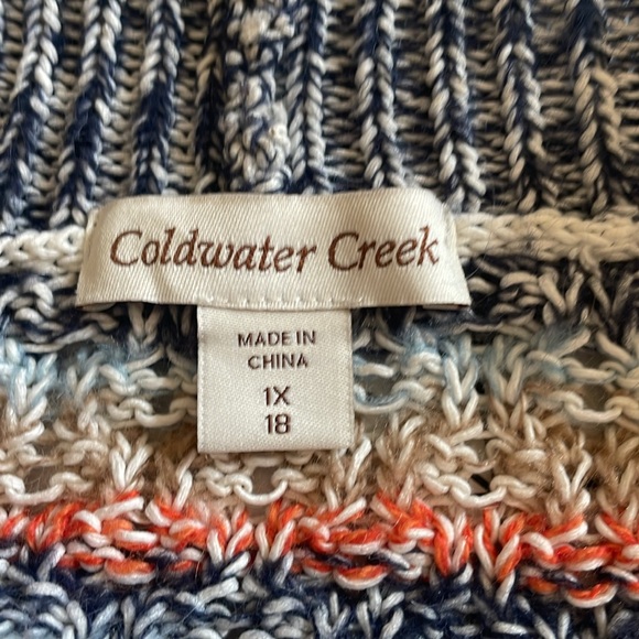 Coldwater Creek long cardigan open front sweater, multicolor, size 1x women’s - Picture 4 of 8